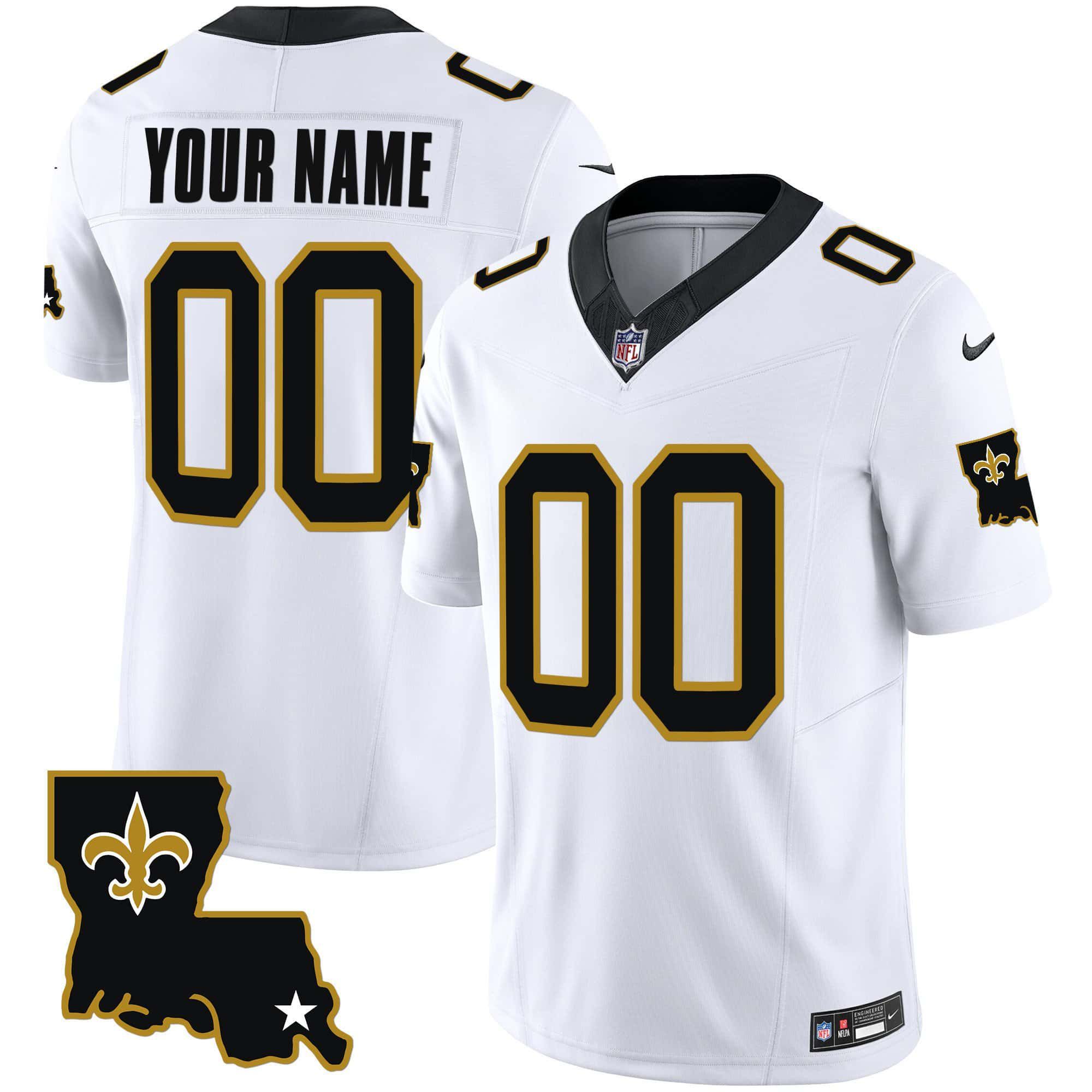 Men New Orleans Saints White 2024 Nike 1987 Legacy Vapor Custom NFL Jersey